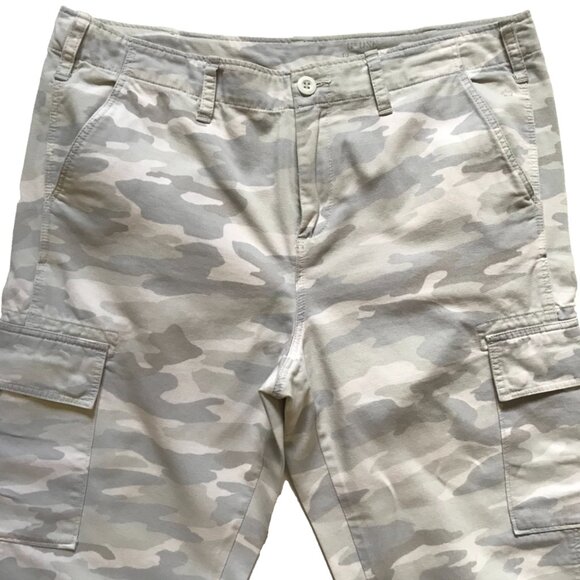 G1 Goods Camo Surplus Cargo Pants Womens 10 Gray White Raw Hem Cotton Camoflauge - Picture 4 of 12